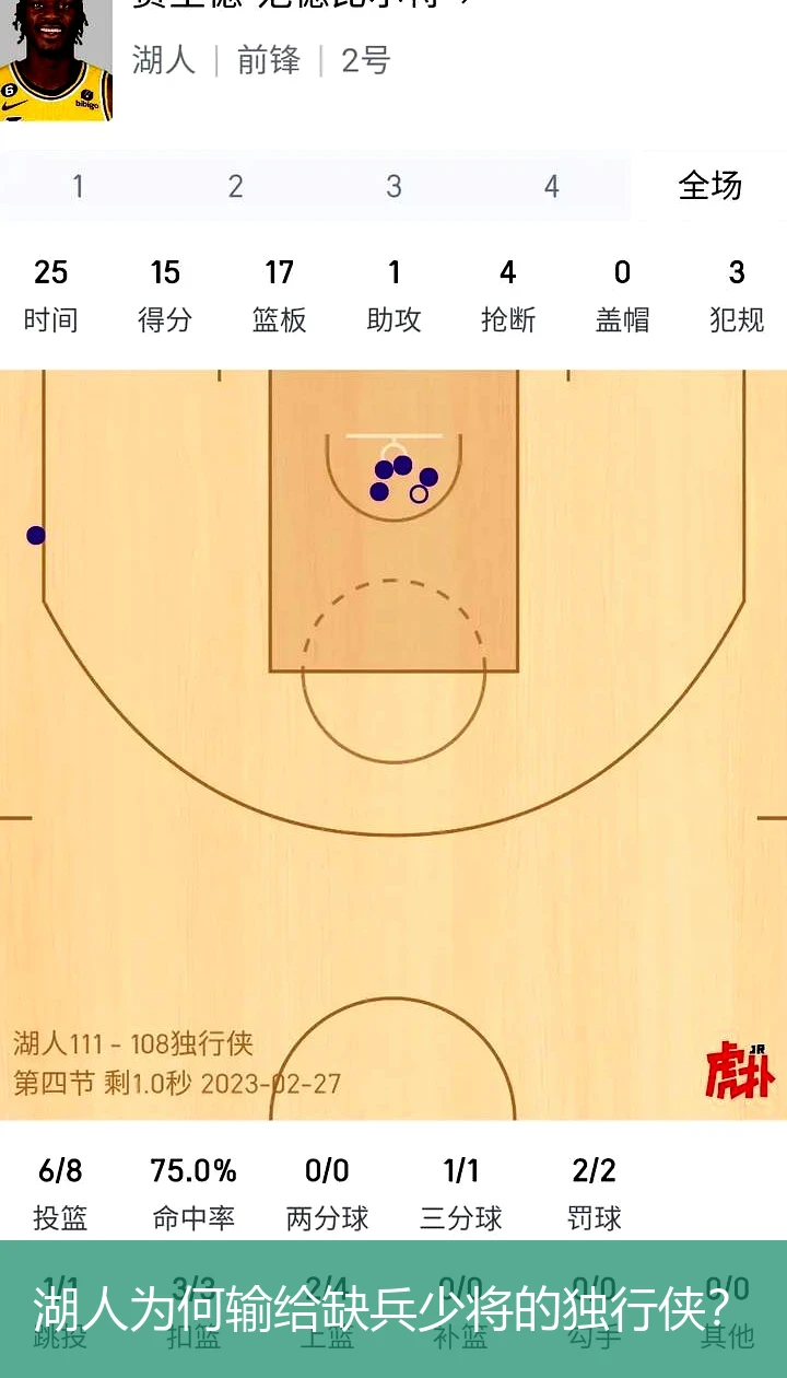 湖人为何输给缺兵少将的独行侠？
